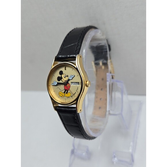 Vintage Seiko Disney Mickey Mouse Day Date Watch Womens 3Y03-0049 New Battery main image 8